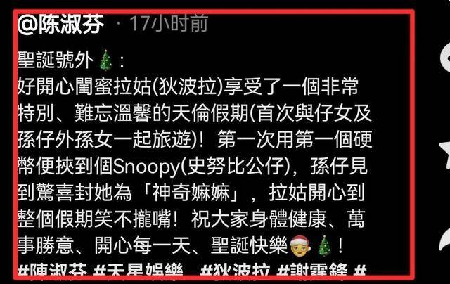 謝霆鋒帶全家遠赴日本過圣誕！兒子罕見露面，繼父和母親十分恩愛